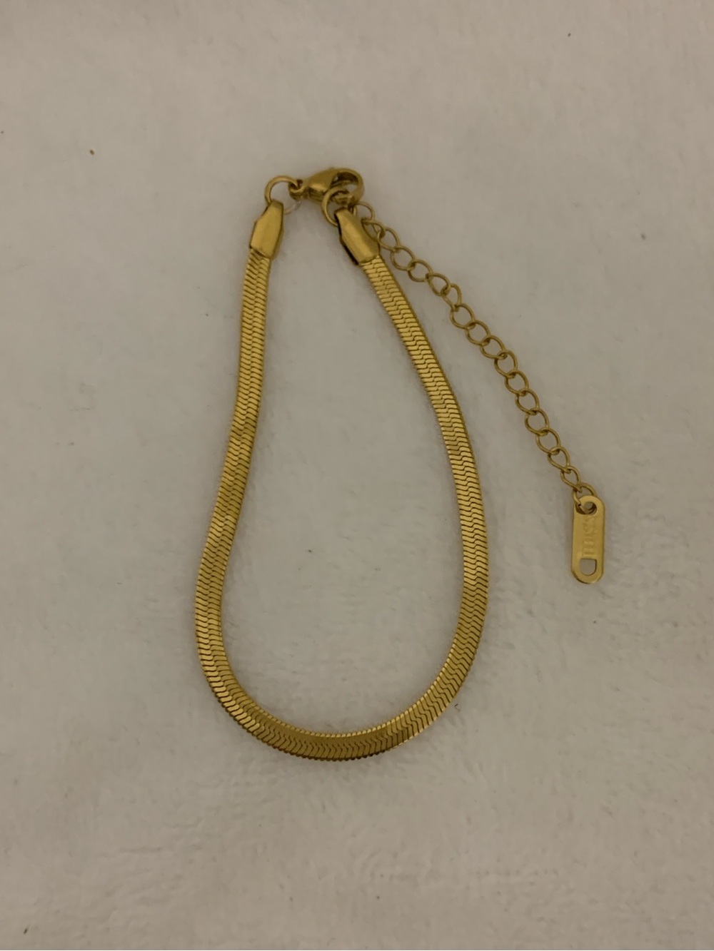 18K Gold Plated Stainless Steel Herringbone Chain Bracelet